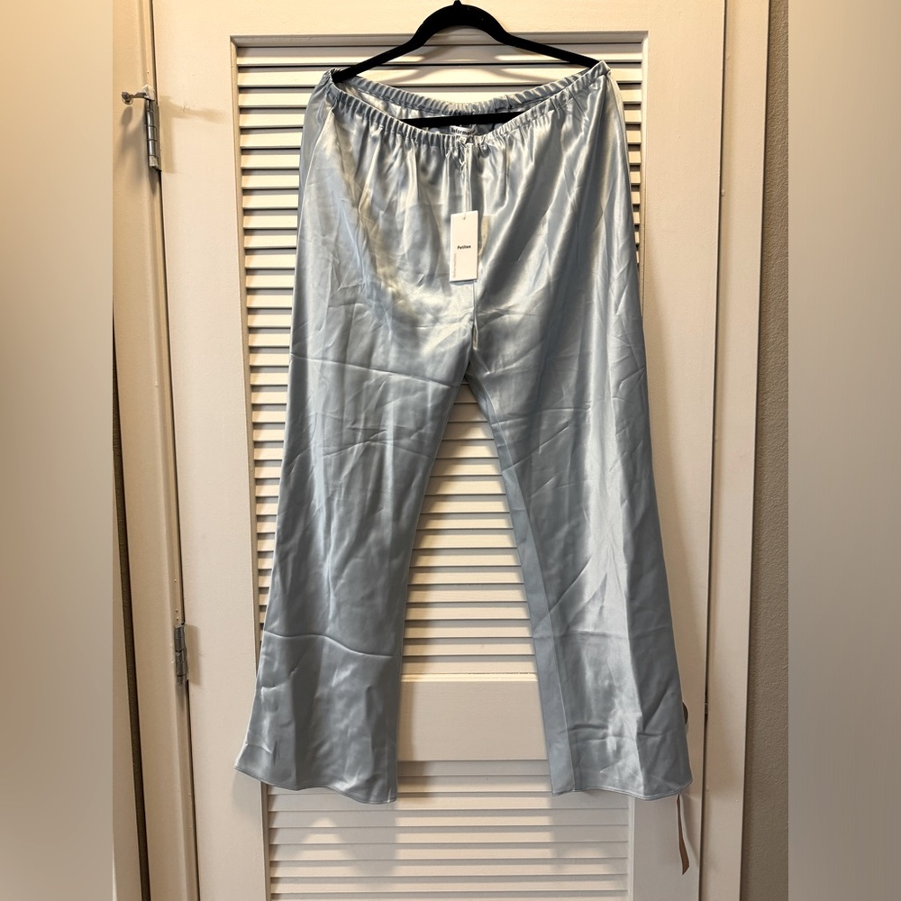 Reformation Gale Satin Mid Rise Bias Pant, Petite, size XL